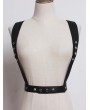 Black Gothic Punk PU Leather Rivet Belt Harness