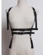 Black Gothic Punk PU Leather Tassel Buckle Belt Harness