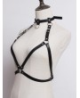 Black Gothic Punk PU Leather Body Bondage Buckle Belt Harness