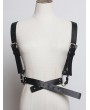 Black Gothic Punk PU Leather Pentagram Roop Harness