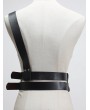 Black Gothic Punk PU Leather Buckle Belt Harness