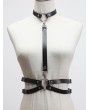 Black Gothic Punk PU Leather Buckle Belt Harness