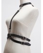 Black Gothic Punk PU Leather Buckle Belt Harness