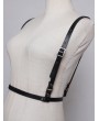 Black Gothic Punk PU Leather Buckle Belt Harness