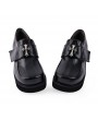 Black Gothic Punk Cross Platform Shoes for Women