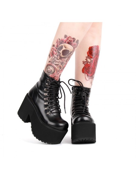 punk lace up boots