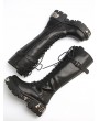 Black Gothic Punk Lace Up Knee Platform Boots for Women