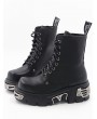 Black Gothic Punk Platform Mid-Calf Boots for Women