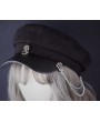 Black Street Fashion Gothic Punk Skull Chain Hat