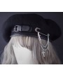 Black Street Fashion Gothic Punk Pin Chain Hat