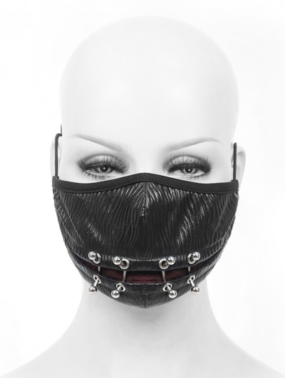 Devil Fashion Black Gothic Punk PU Leather Unisex Mask