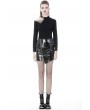 Dark in Love Black Gothic Punk Irregular PU Short Skirt