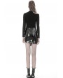 Dark in Love Black Gothic Punk Irregular PU Short Skirt