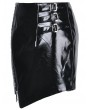 Dark in Love Black Gothic Punk Irregular PU Short Skirt