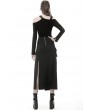 Dark in Love Black Gothic Punk Sexy Slit Irregular Long Skirt