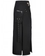 Dark in Love Black Gothic Punk Sexy Slit Irregular Long Skirt