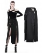 Dark in Love Black Gothic Punk Sexy Slit Irregular Long Skirt