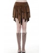Dark in Love Brown Steampunk Irregular Short Skirt
