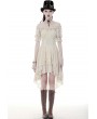 Dark in Love Ivory Steampunk Lace Short Sleeve High-Low Dress