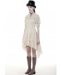 Dark in Love Ivory Steampunk Lace Short Sleeve High-Low Dress