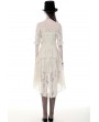 Dark in Love Ivory Steampunk Lace Short Sleeve High-Low Dress