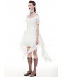 Dark in Love White Gothic Off-the-Shoulder Irregular Cocktail Party Dress