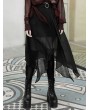 Punk Rave Street Fashion Chiffon Black Irregular Gothic Grunge Skirt