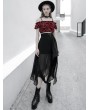 Punk Rave Street Fashion Chiffon Black Irregular Gothic Grunge Skirt