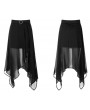 Punk Rave Street Fashion Chiffon Black Irregular Gothic Grunge Skirt