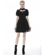 Dark in Love Black Gothic Girl Short Sleeve Heart Midi Dress