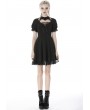 Dark in Love Black Gothic Girl Short Sleeve Heart Midi Dress