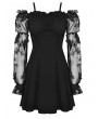 Dark in Love Black Gothic Off-the-Shoulder Butterfly Short Dress