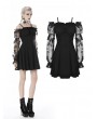 Dark in Love Black Gothic Off-the-Shoulder Butterfly Short Dress