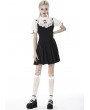 Dark in Love Black and White Gothic Girl Doll Midi Dress
