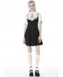 Dark in Love Black and White Gothic Girl Doll Midi Dress