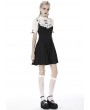 Dark in Love Black and White Gothic Girl Doll Midi Dress