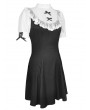 Dark in Love Black and White Gothic Girl Doll Midi Dress