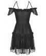 Dark in Love Black Gothic Off-the-Shoulder Lace Pentagram Short Dress