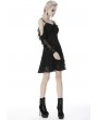 Dark in Love Black Gothic Off-the-Shoulder Long Sleeve Lace Short Dress