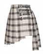 Dark in Love Ivory Street Fashion Gothic Grunge Irregular Pleated Plaid Short Skirt