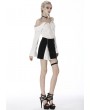 Dark in Love Black and White Gothic Grunge Punk Irregular Short Skirt