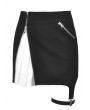 Dark in Love Black and White Gothic Grunge Punk Irregular Short Skirt