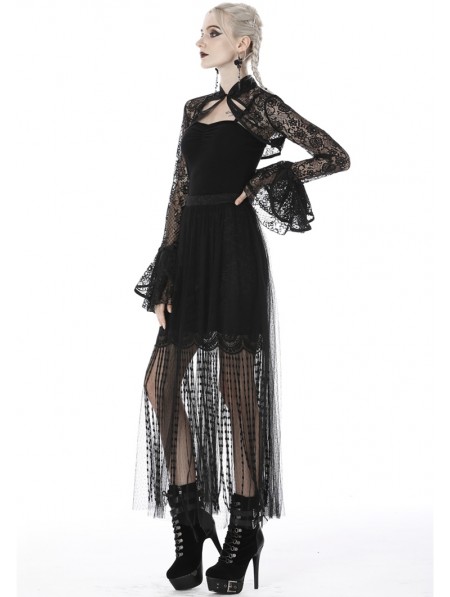 Dark in Love Black Vintage Gothic Lace Cape for Women - DarkinCloset.com