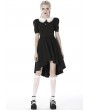 Dark in Love Black and White Gothic Short Sleeve High-Low Dress