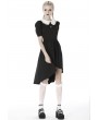 Dark in Love Black and White Gothic Short Sleeve High-Low Dress