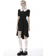 Dark in Love Black and White Gothic Short Sleeve High-Low Dress