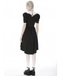 Dark in Love Black and White Gothic Short Sleeve High-Low Dress