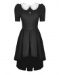 Dark in Love Black and White Gothic Short Sleeve High-Low Dress
