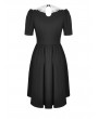 Dark in Love Black and White Gothic Short Sleeve High-Low Dress