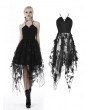 Dark in Love Black Gothic Butterfly Irregular Party Dress